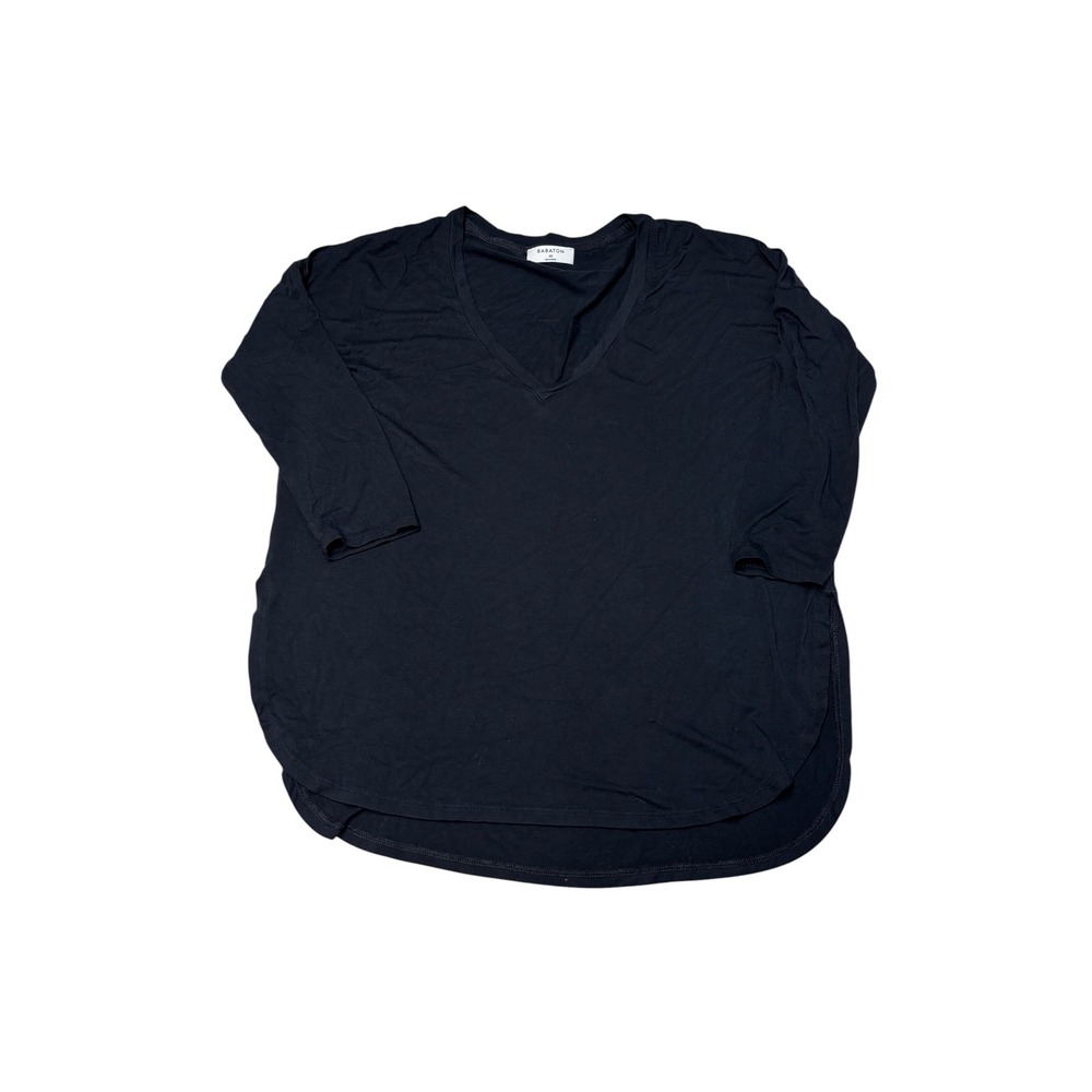 Babaton Aritzia  Black V-Neck Long Sleeve T-Shirt Womens ‎ XS Rayon Spandex
